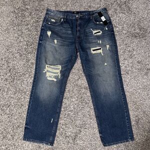 Fashion Nova Subversive Distressed Slim Medium Blue Jeans Mens size 40